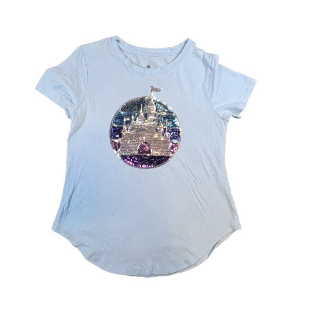 Disney Park Cinderella Sequin Castle Light Blue SMALL